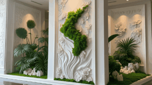 Гипсовая лепнина и растения